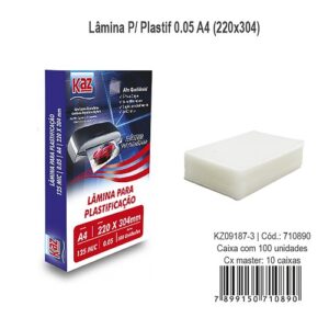 LAMINA P/PLASTIF 0.05 A4 (220X304)