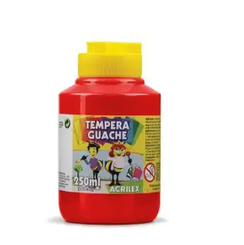 guache escolar acrilex 250ml tinta branca para escolas acrilex guache atóxica material didático tinta guache melhor guache para sala de aula tinta guache para educação guache de alta cobertura 250ml