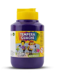 guache escolar acrilex 250ml tinta branca para escolas acrilex guache atóxica material didático tinta guache melhor guache para sala de aula tinta guache para educação guache de alta cobertura 250ml